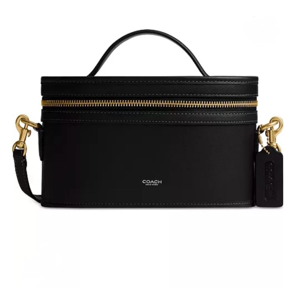 New COACH Trail Bag in black Leather with Gold Hardware
